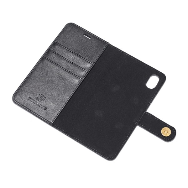 DG.MING iPhone Xr 2-i-1 pungetui - Sort Black