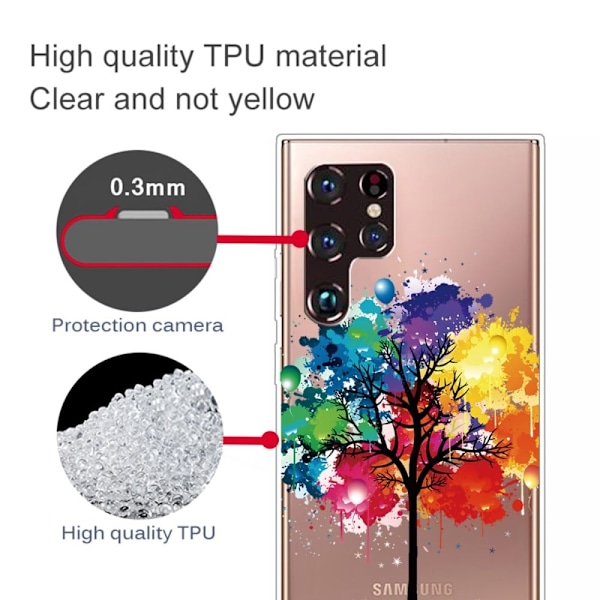 Deco Samsung Galaxy S22 Ultra Suojakotelo - Värikäs Puu Multicolor