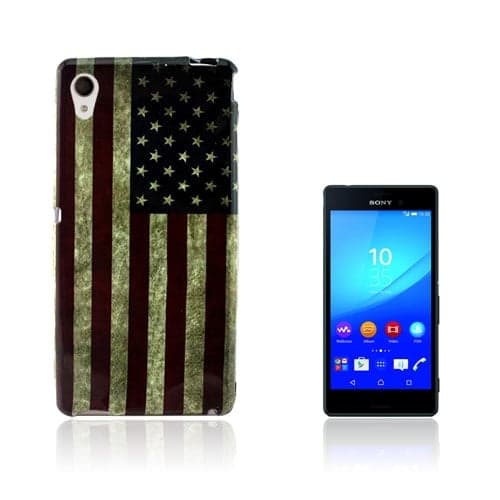 Westergaard Sony Xperia M4 Aqua Deksel - Vintage USA Flagg Multicolor