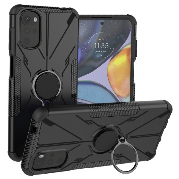 Kickstand-skydd med magnetisk platta för Motorola Moto E32 / G22 - Svart Svart