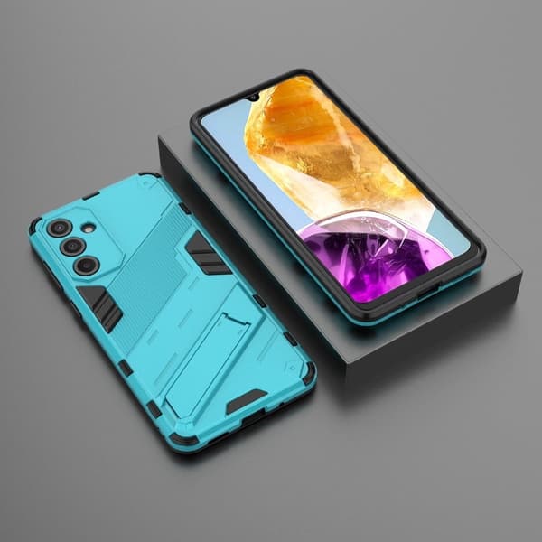 Støtsikkert hybriddeksel med et moderne preg for Samsung Galaxy M55 - Babyblå Blue