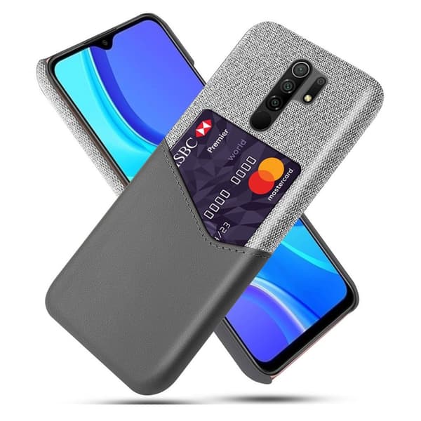 Bofink Xiaomi Redmi 9 Card kuoret - Harmaa Silver grey