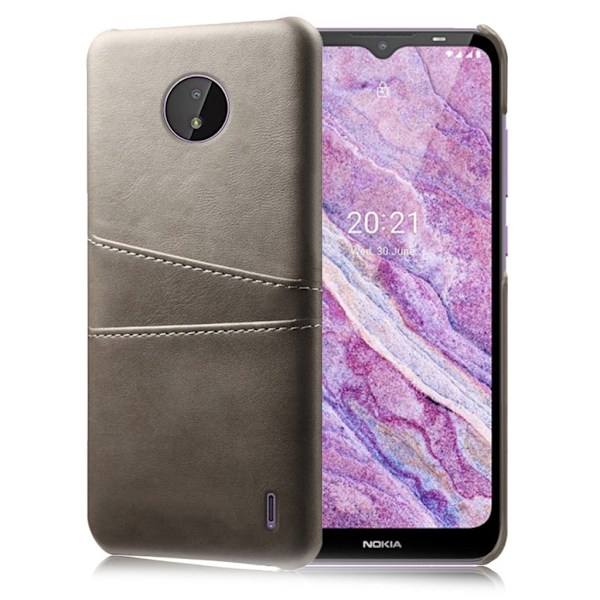 Dual Card Etui Nokia C10 - Grå Silver grey