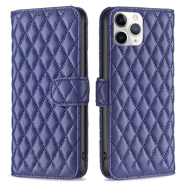 Matt iPhone 11 Pro Max fodral med rombmönster - Blå Blå