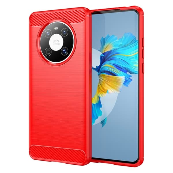 Carbon Flex Huawei Mate 40E / Huawei Mate 40 skal - Röd Röd