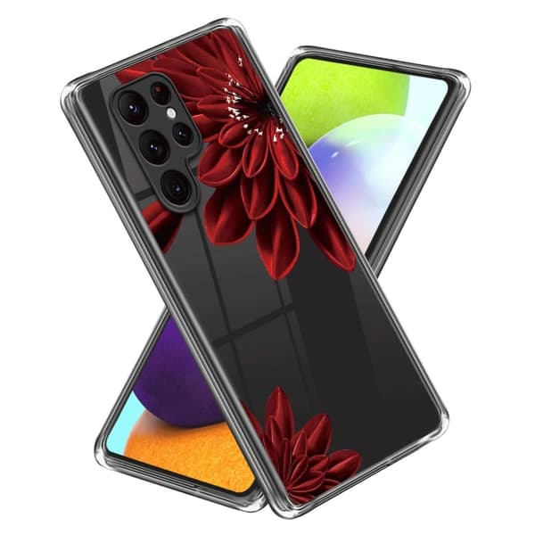 Deco Samsung Galaxy S24 Ultra cover - Rød Blomst Red