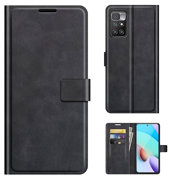 Wallet-style Læder Etui til Xiaomi Redmi 10 Prime / Redmi 10 - Sort Black