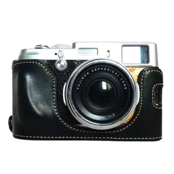 Leather cover bag with battery opening for Fujifilm X100 series Black