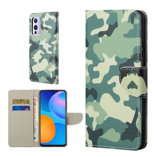 Wonderland OnePlus 9 Pro flip case - Camouflage Green