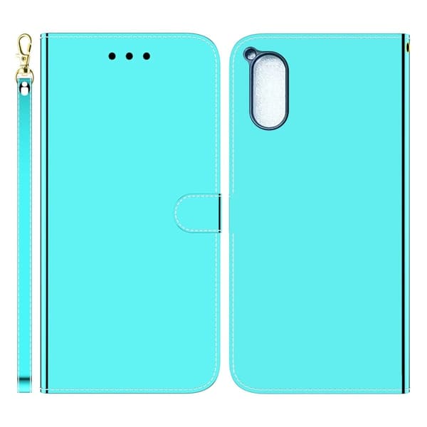 Mirror Sony Xperia 5 V Flip Etui - Cyan Green