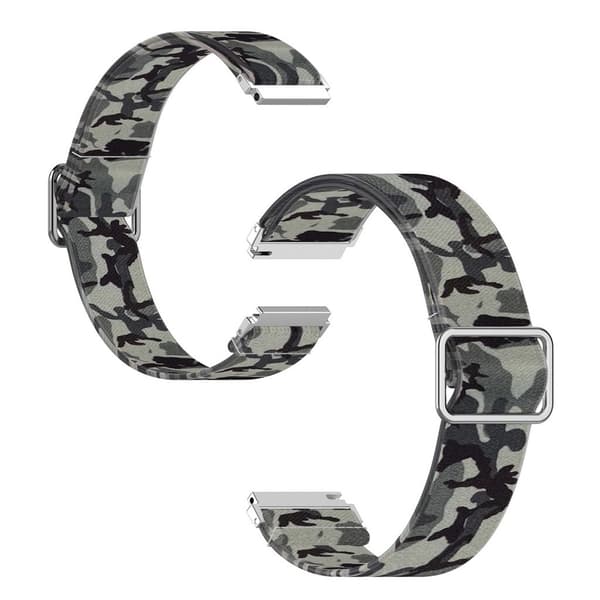 22mm Universal cool pattern watch band - Camouflage Grey Silvergrå