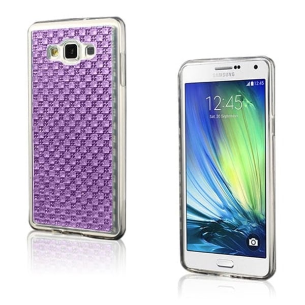 Plommon Blomning Mönster Gummi Kristall TPU-skal för Samsung Galaxy A7 SM-A700F - Lila Lila