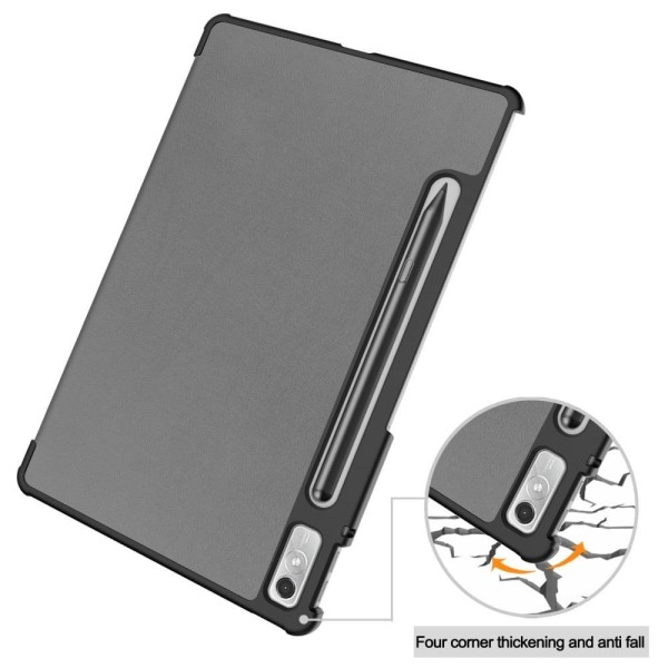 Tri-fold Leather Stand Case for Lenovo Tab P11 Pro (2nd Gen) - G Silvergrå