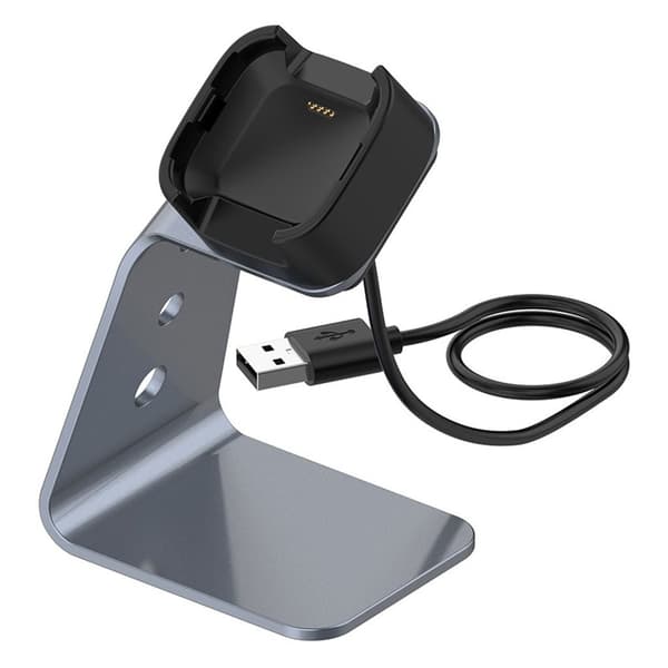 Fitbit Versa 2 opladerstation cradle - grå Silver grey