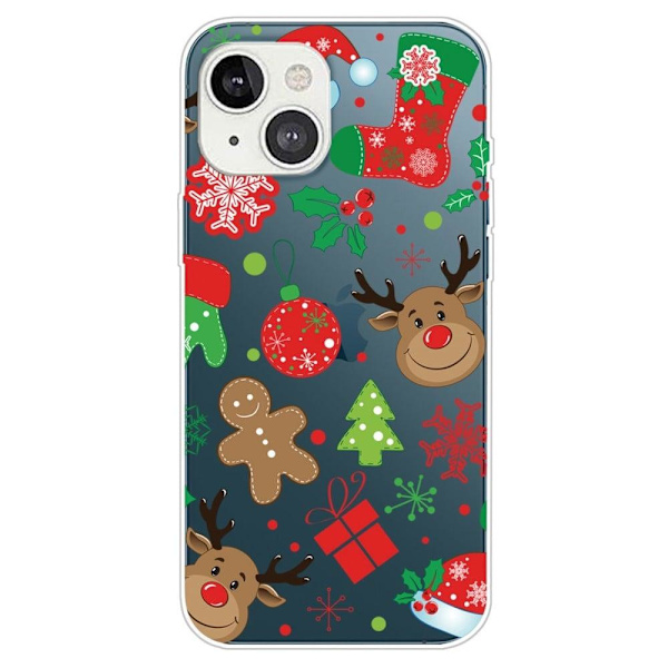 Julfodral till iPhone 14 - Christmas Sticker Röd