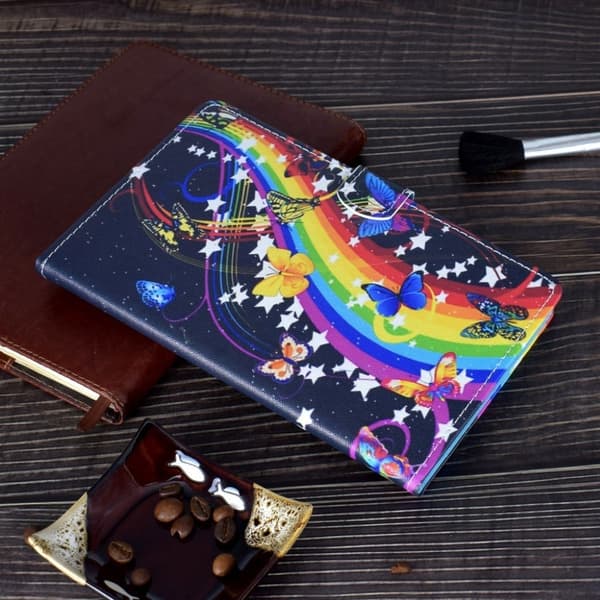 Amazon Kindle (2019) viileä kuvio nahkainen flip case - Perhonen Multicolor