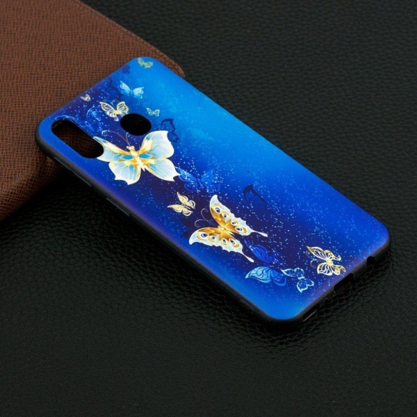 Imagine Samsung Galaxy M20 cover - Sommerfugl Mønster Blue