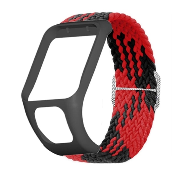 Elastic woven watch strap for TomTom watch - Red / Black Röd