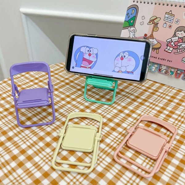 Universal mini chair shape foldable phone holder - Purple Purple