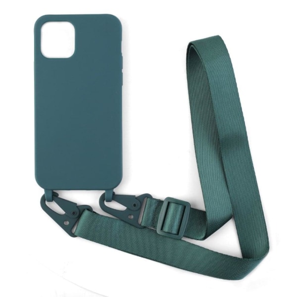 Tyndt TPU etui med mat finish og justerbar strop til Dark Green - Dark Green Green