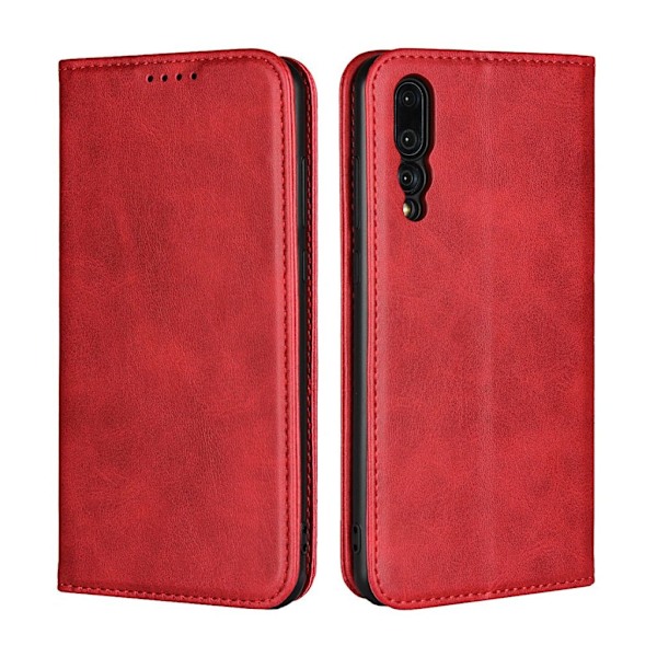 Huawei P20 Pro magneettinen synteetti nahkainen lompakko suojakotelo - Punainen Red