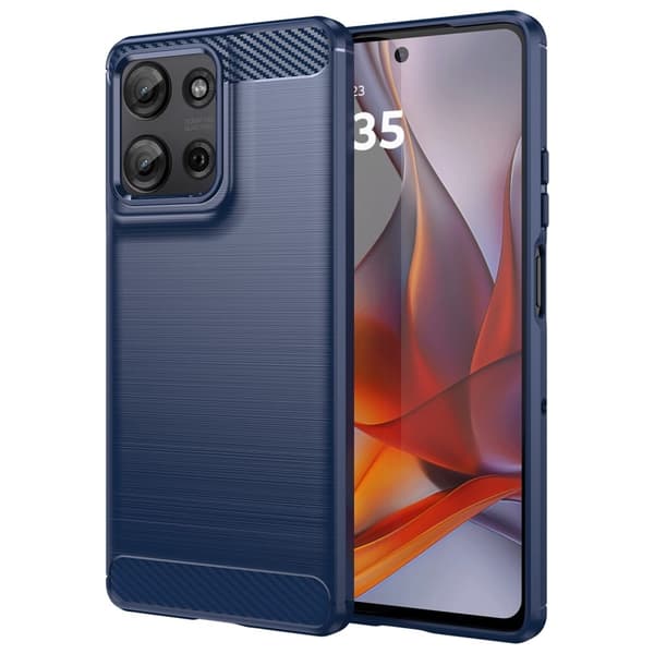 Carbon Flex Motorola Moto G75 cover - Blå Blue