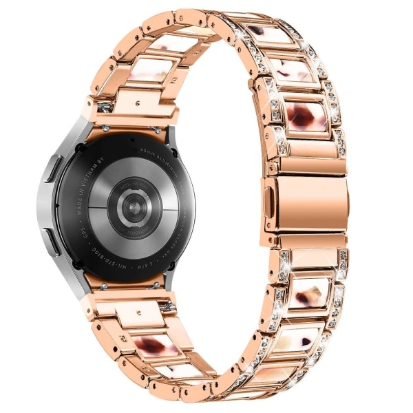 Klockarmband i rostfritt stål med strass för Samsung Galaxy Watch 4 - Roséguld / Nougat Mönster Rosa