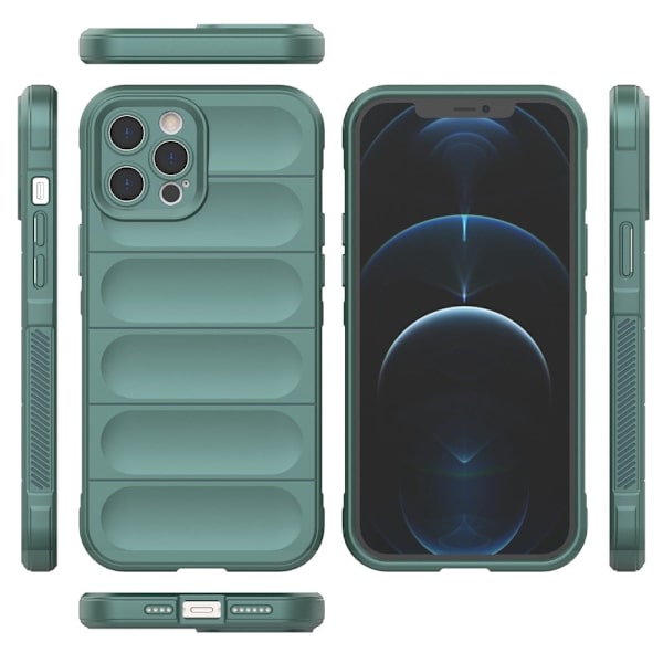 Mjukt greppformat iPhone 12 Pro Max skal - Grön Grön
