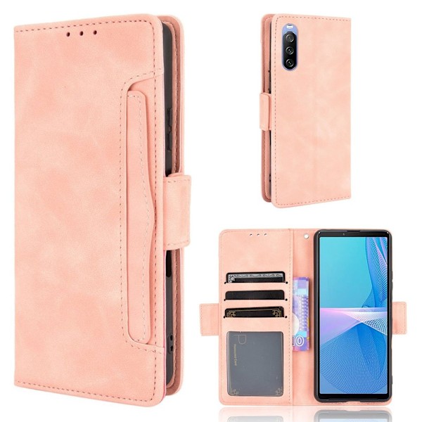 Modern-styled Læder Pung Etui til Sony Xperia 10 Iii - Lyserød Pink