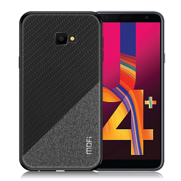 MOFI Samsung Galaxy J4 Plus (2018) honor series hybridfodral i läder - Svart Svart