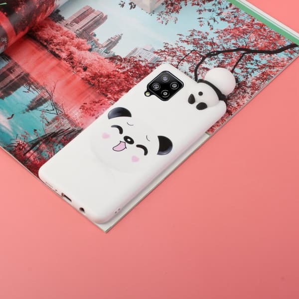 Cute 3D Samsung Galaxy A42 5G Etui - Cutesy Panda in White White
