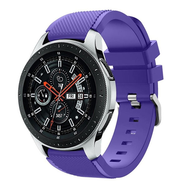 Samsung Galaxy Watch (46mm) erstatnings urrem i silikone med Twill tekstur - Lilla Purple