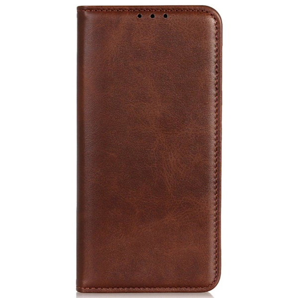 Flip Etui med Pung i Ægte Læder til Motorola Moto G23 / G13 / G23 - Kaffe Brown