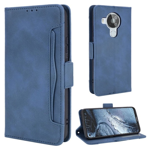 Modern-styled Læder Pung Etui til Nokia 7.3 - Blå Blue