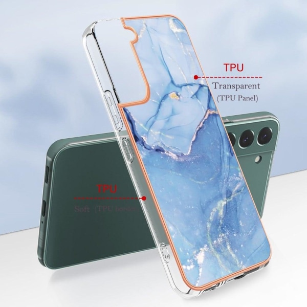 Marble Samsung Galaxy S23 Plus Etui - Blå Blue