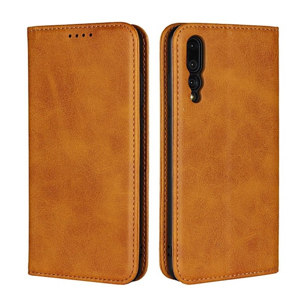 Huawei P20 Pro magneettinen synteetti nahkainen lompakko suojakotelo - Ruskea Brown