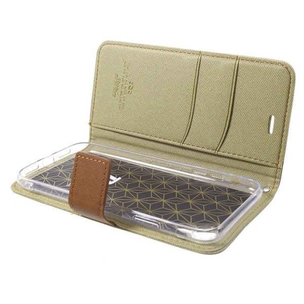 ROAR KOREA iPhone Xr mobilfodral syntetläder silikon plånbok stående - Khaki Beige
