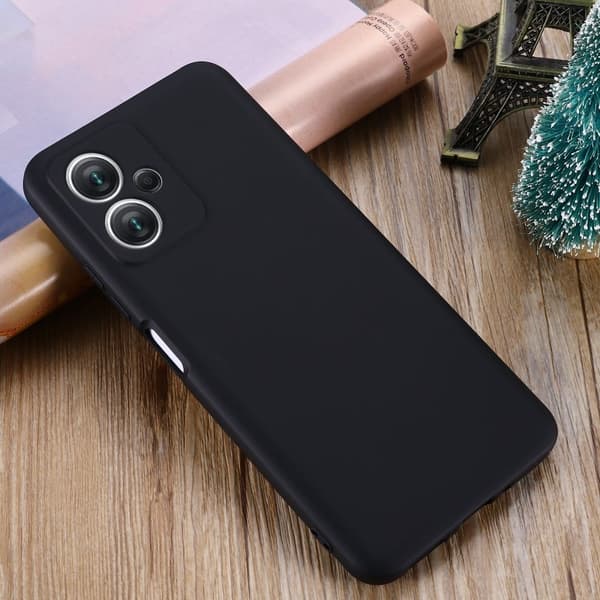 Matte Liquid silikone cover til Xiaomi Redmi Note 12 - Sort Black