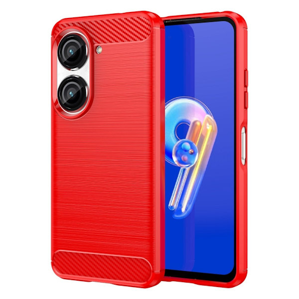 Carbon Flex Suojakotelo ASUS Zenfone 9 - Punainen Red