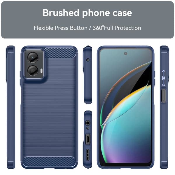Carbon Flex Motorola Moto G 5G (2024) deksel - Blå Blue