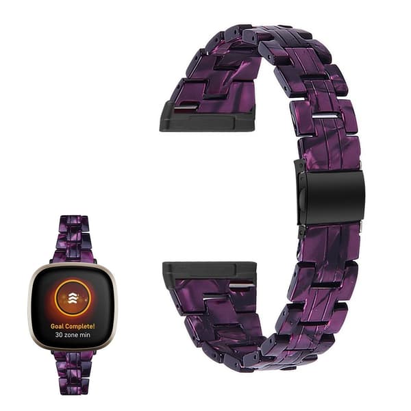 Fitbit Sense / Versa 3 farvet urrem - mørkelilla Mix Purple