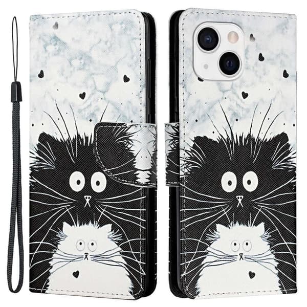 Wonderland iPhone 14 Plus Flippetui - To Katter White