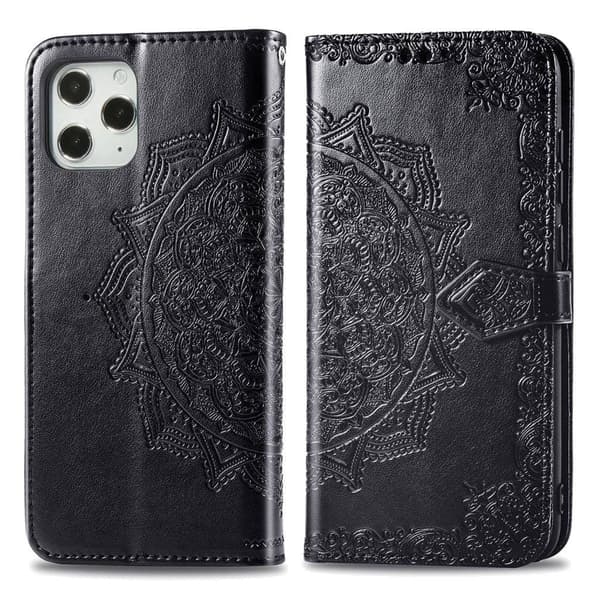 Mandala iPhone 12 / 12 Pro Flippetui - Svart Black