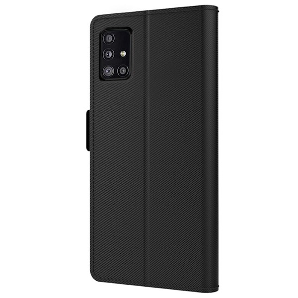 Phone Suojakotelo With Make-up Mirror And Slick Design For Samsung Galaxy A71 5G - Musta Black
