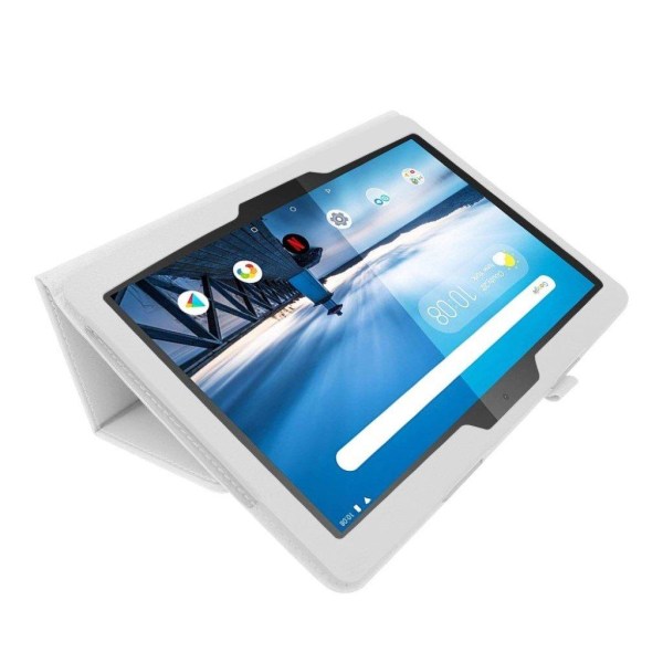 Lenovo Tab M10 lædercover med litchi tekstur - hvid White