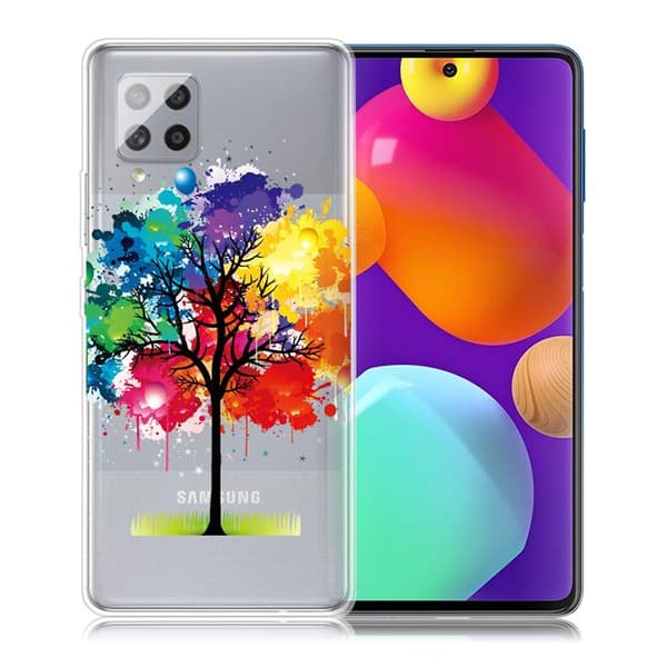 Deco Samsung Galaxy M62 / F62 Etui - Farverig Træ Multicolor