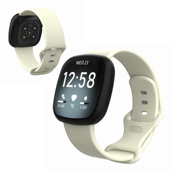 Fitbit Versa 3 / Sense silikone rem - Beige Størrelse: S Beige