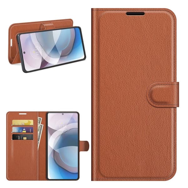 Classic Motorola One 5G Ace Flip etui - Brun Brown