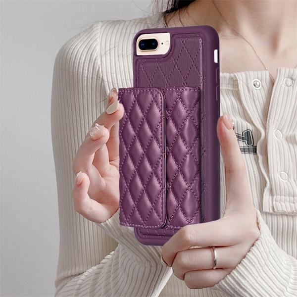 Funktionelt rombeformet pungetui til iPhone 8 Plus / 7 Plus / 6S Plus / 6 Plus Purple