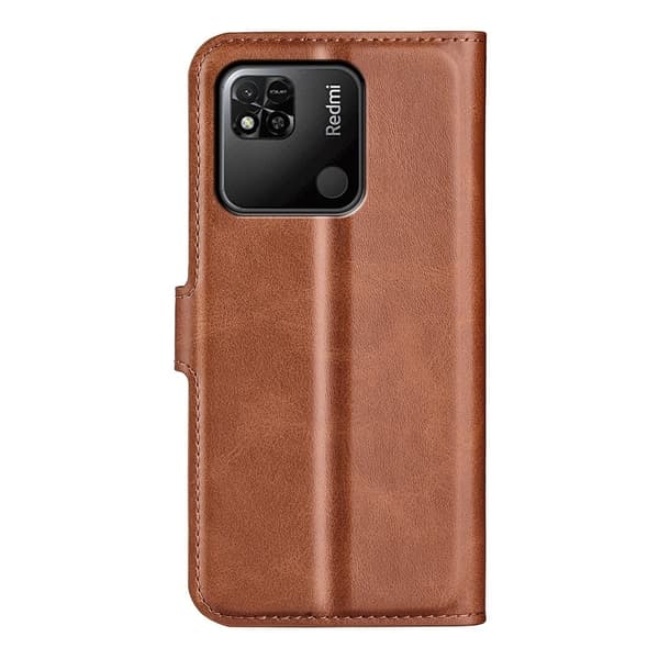 Xiaomi Redmi 10A læderetui med pung - Brun Brown